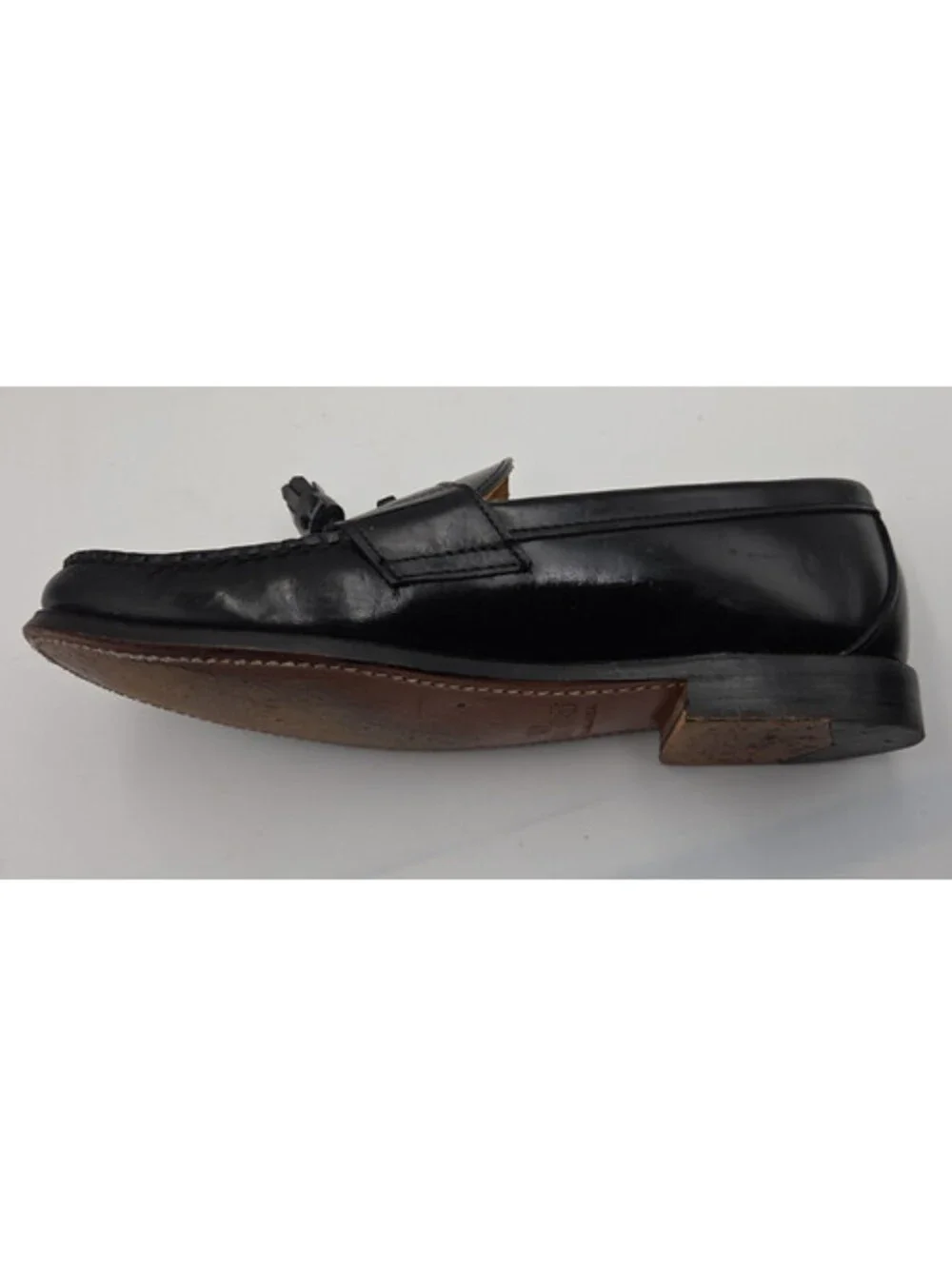 Vintage Sebago Handsewn USA Black Leather Tassel Loafers Men's Dress Shoes 9.5D
